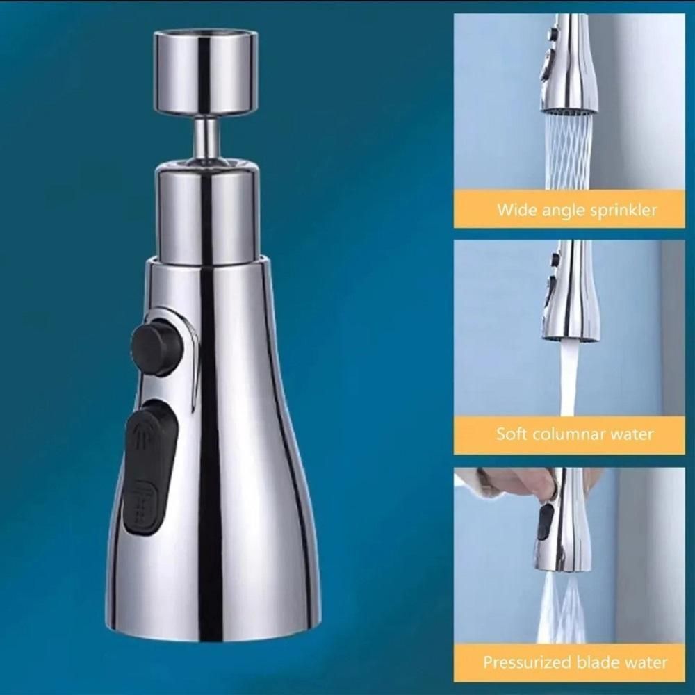 360° Swivel Kitchen Faucet Extension | Flexible Tap Attachment with 3 Function Water Saving Aerator | Sink and Basin Tap Adapter