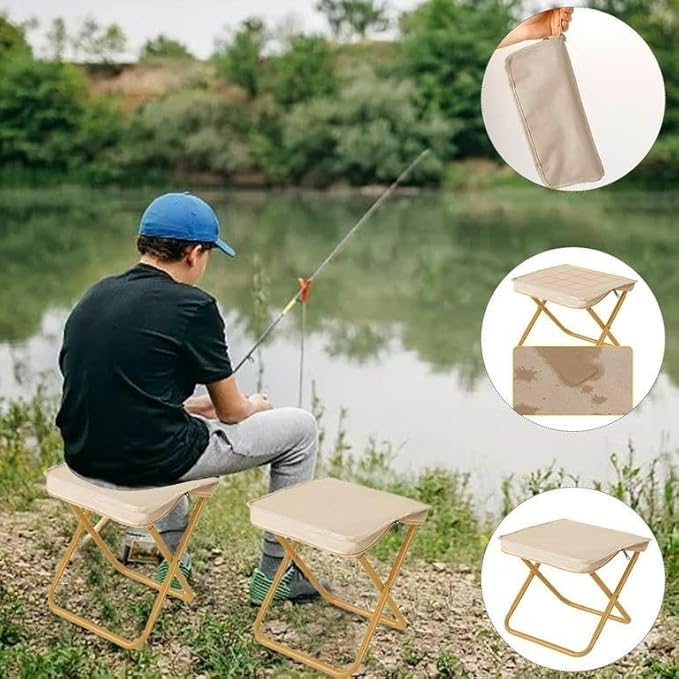 Zippered Foldable Stool for Instant Portable Seating | Compact Folding Stool | Lightweight and Ready Anywhere | Quick Open | Built-In Carry Feature