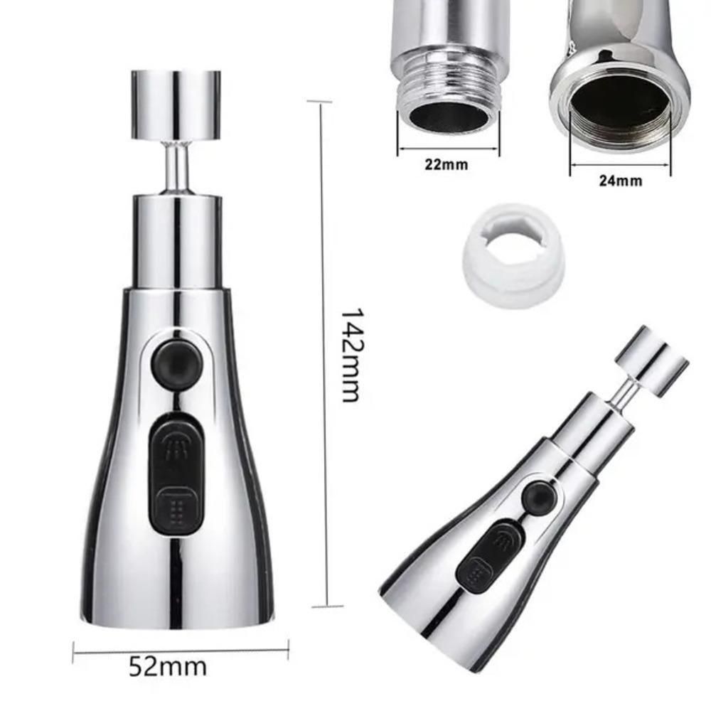 360° Swivel Kitchen Faucet Extension | Flexible Tap Attachment with 3 Function Water Saving Aerator | Sink and Basin Tap Adapter