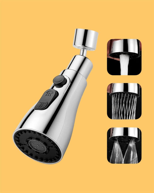 360° Swivel Kitchen Faucet Extension | Flexible Tap Attachment with 3 Function Water Saving Aerator | Sink and Basin Tap Adapter